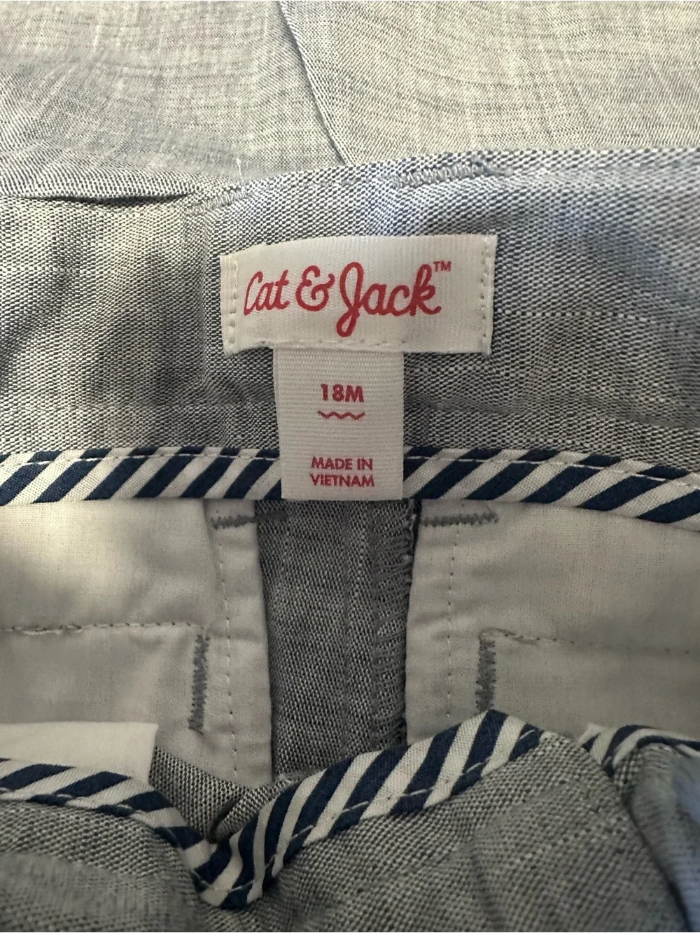 Cat & Jack Toddler Boys 2-Piece Suit Set Gray Textured Blazer Pants 18M NWT